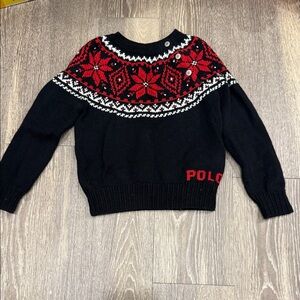 Polo by Ralph Lauren toddler Black and Red Knit Sweater